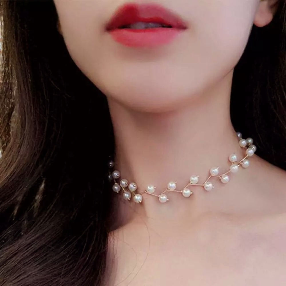 Metal Pearl Kawaii Chain Choker - Picture 4 of 7